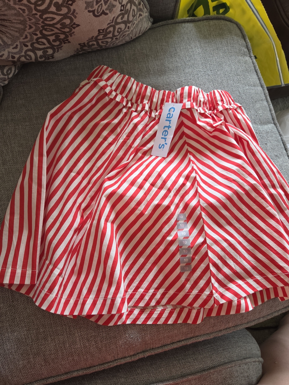 Carter's Red and White Diagonal Stripe Skirt